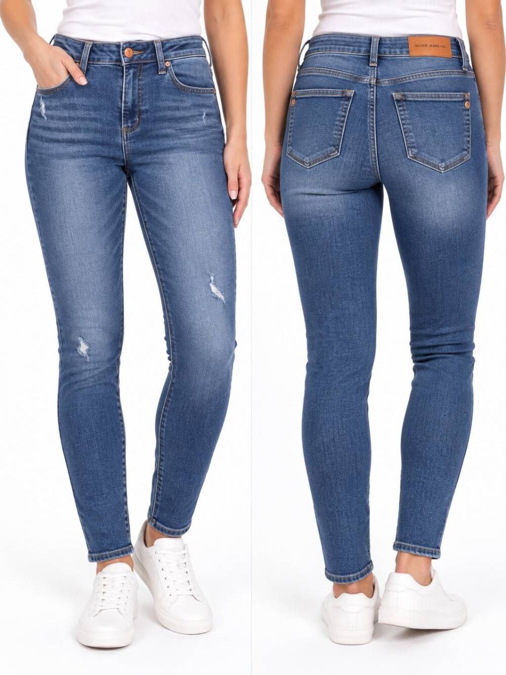 Silver Jeans Co 30x29 Most Wanted Skinny Distressed Jeans